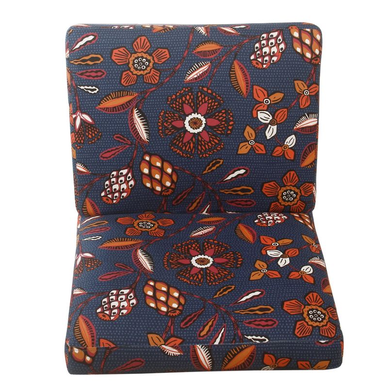 Armless Accent Chair Blue/Pink Floral - HomePop