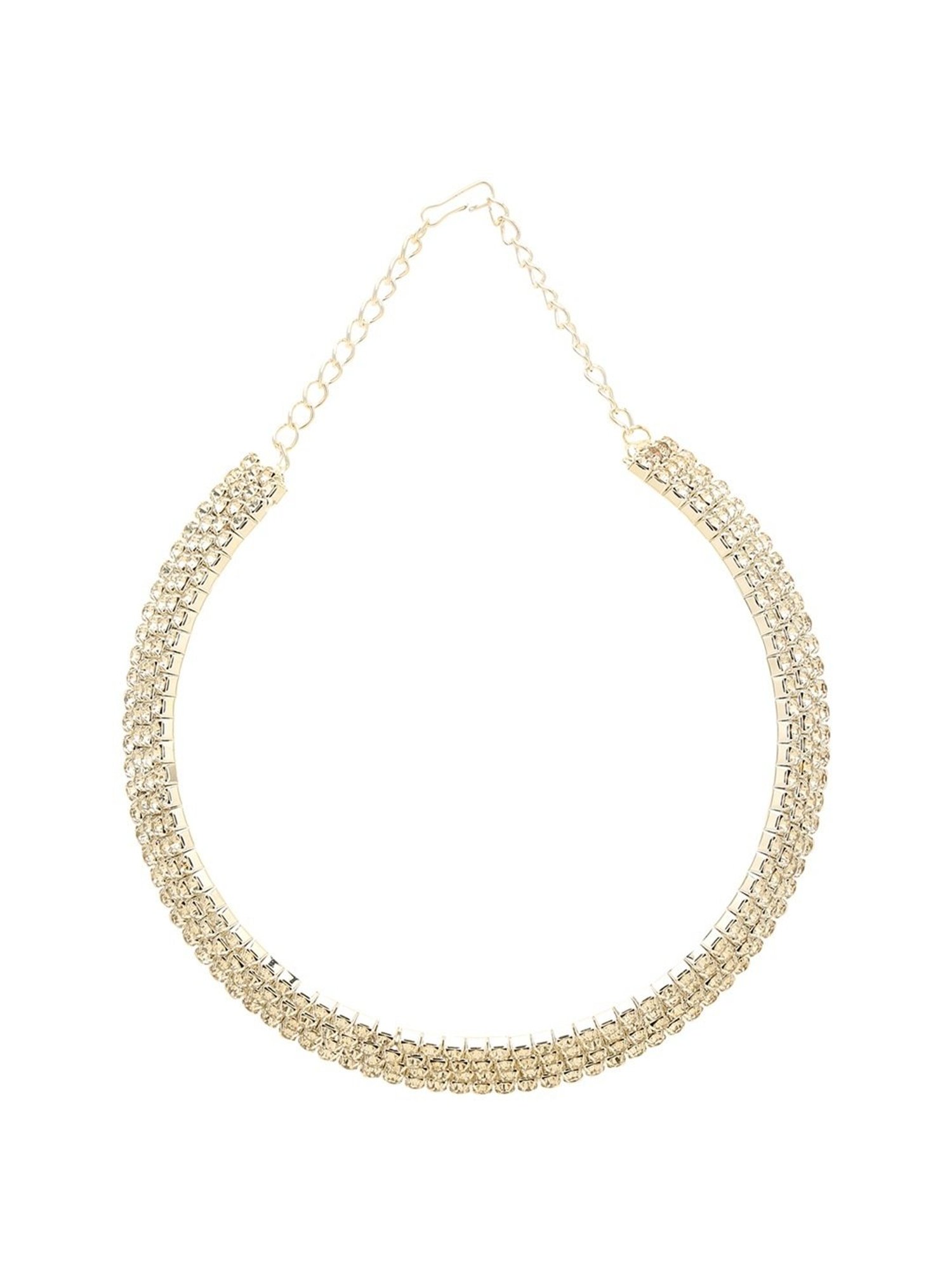 YouBella Stylish Latest Traditional Jewellery Silver Plated Choker Necklace(YBNK_5502)