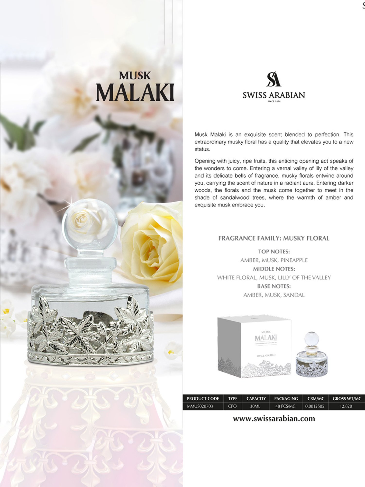 Swiss Arabian Musk Malaki Concentrated Perfume Oil - 25 ml