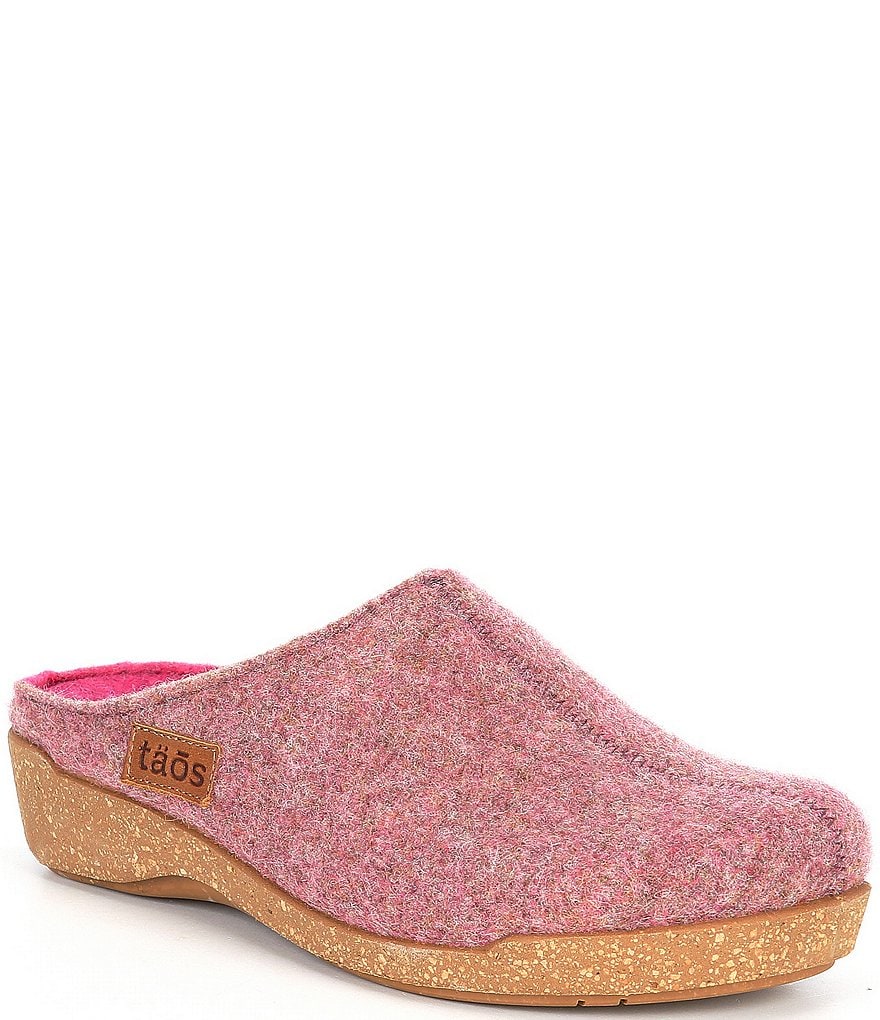 Taos Footwear Woollery Wool Cork Wedge Clogs