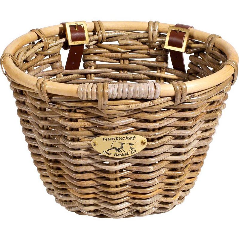 Nantucket Bike Basket Co. Tuckernuck Front Basket: Oval Shape, Natural Dimensions: 14 x 11 x 9.5&rdquo;