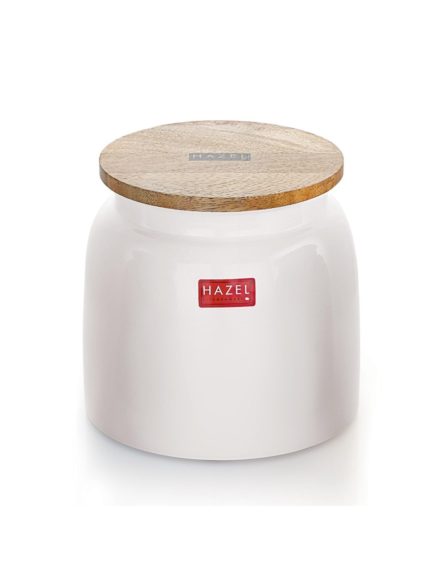 HAZEL White Galvanized metal Storage Container with Lid