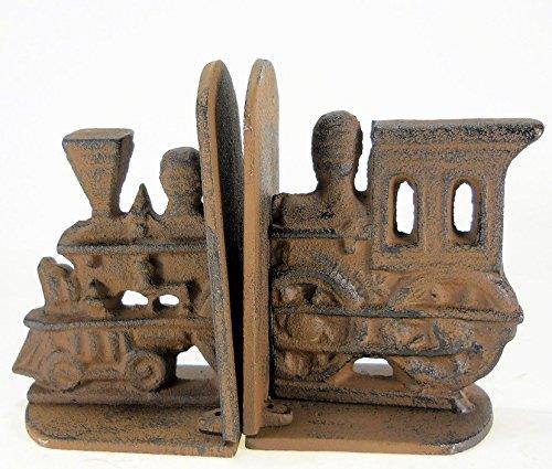 Cast Iron Train Engine Bookends set reversable heavy gift