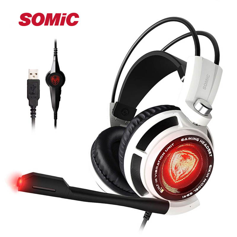 SOMIC G941 USB Gaming Headphones 7.1 Virtual Surround Sound Headset with Microphone and Vibration For PS4 PC Video Games
