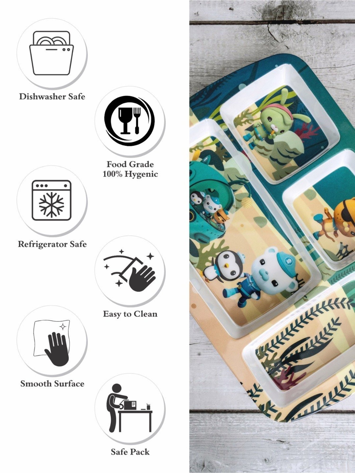 Nestasia Premium Quality Mandala Yellow Spiral Printed Square Shaped Ceramic Plate With Handle