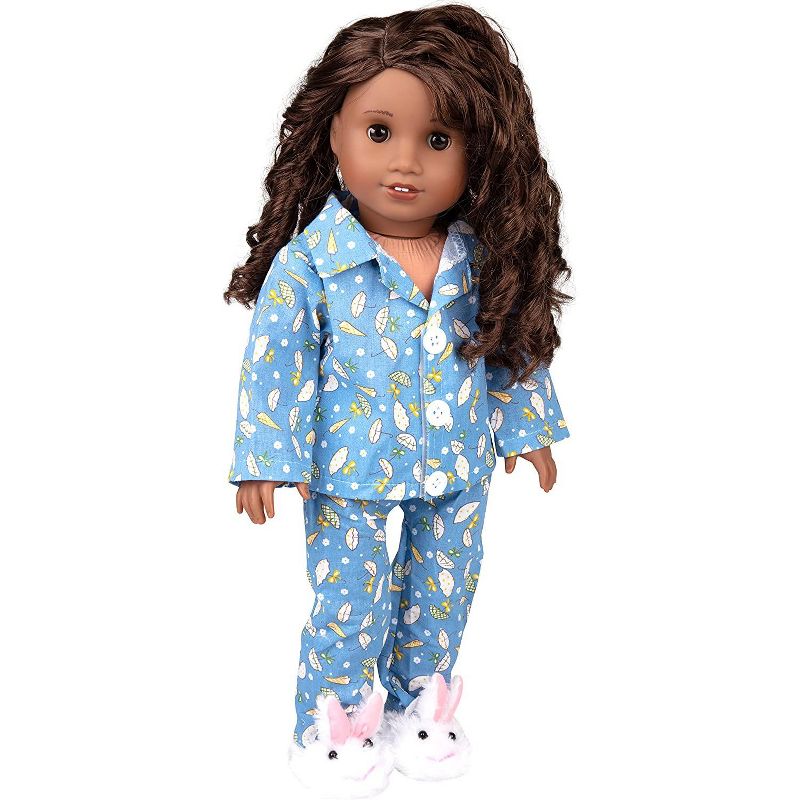 Dress Along Dolly Easter Bunny Blue Pajamas Outfit for American Girl Doll