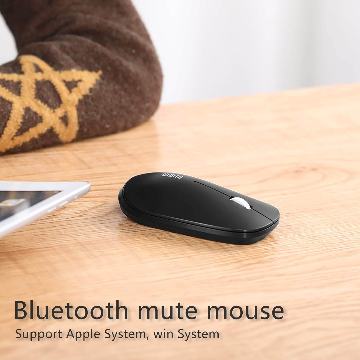 Bluetooth Mouse for Surface & iPad iPhone - Ultra-Thin Wireless Mouse Compatible with Bluetooth Enabled Computer, Laptop, Notebook, and Mac Series (iPadOS 13 / iOS 13 and Above)