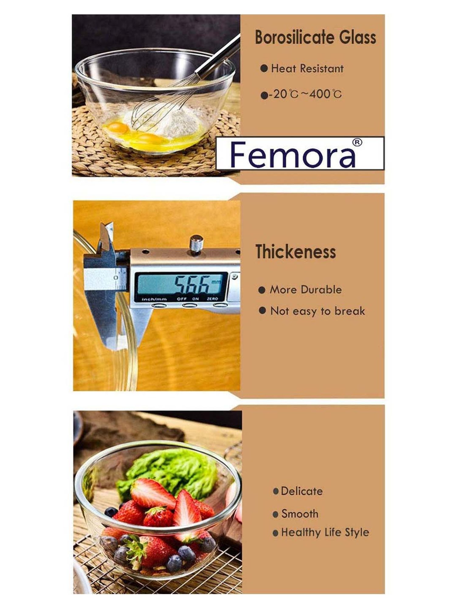 HAZEL Silver Stainless Steel Mixing Bowl - Set of 3 (2.1L)