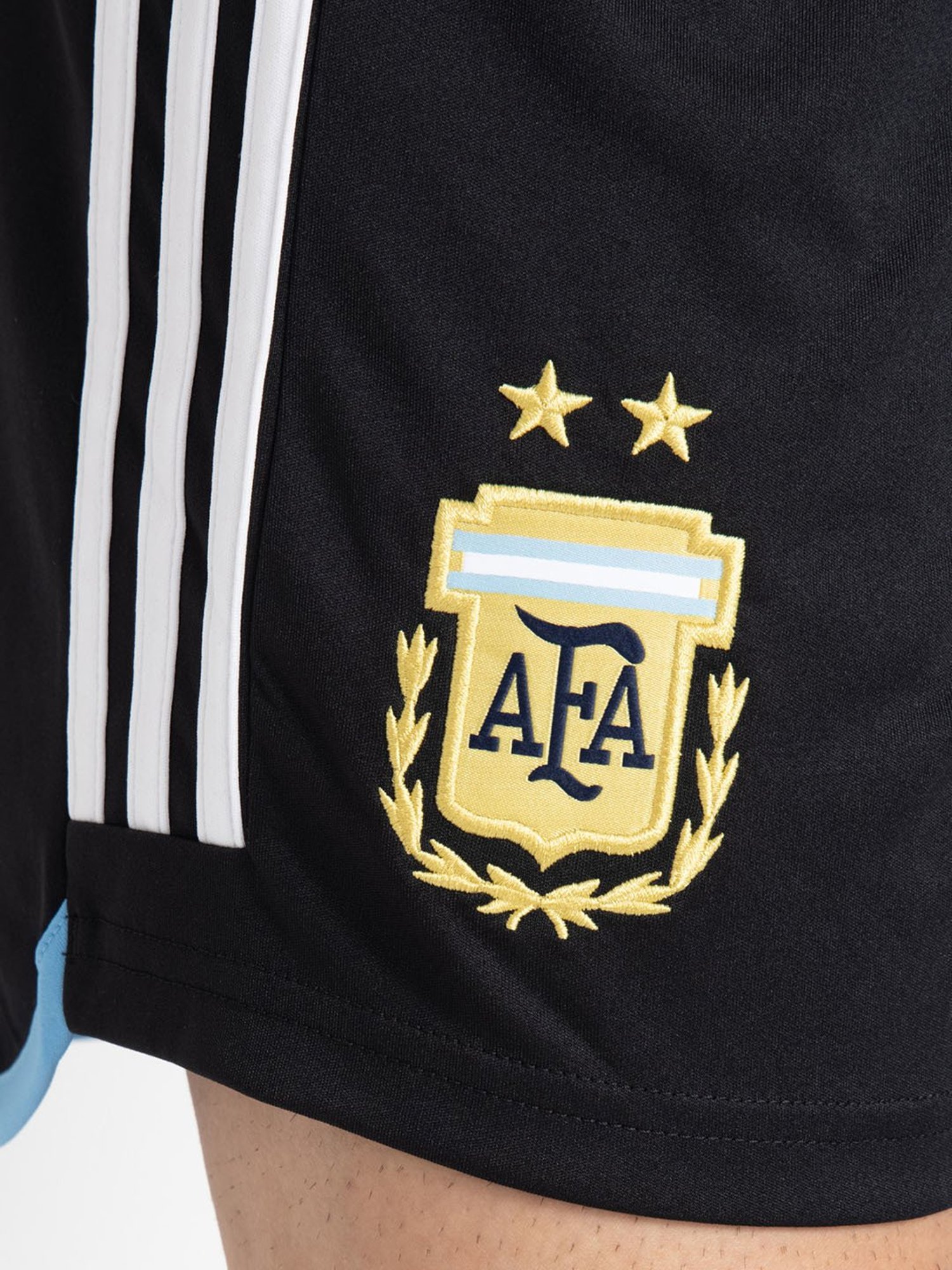 adidas Black ARGENTINA 22 HOME Striped Sports Shorts