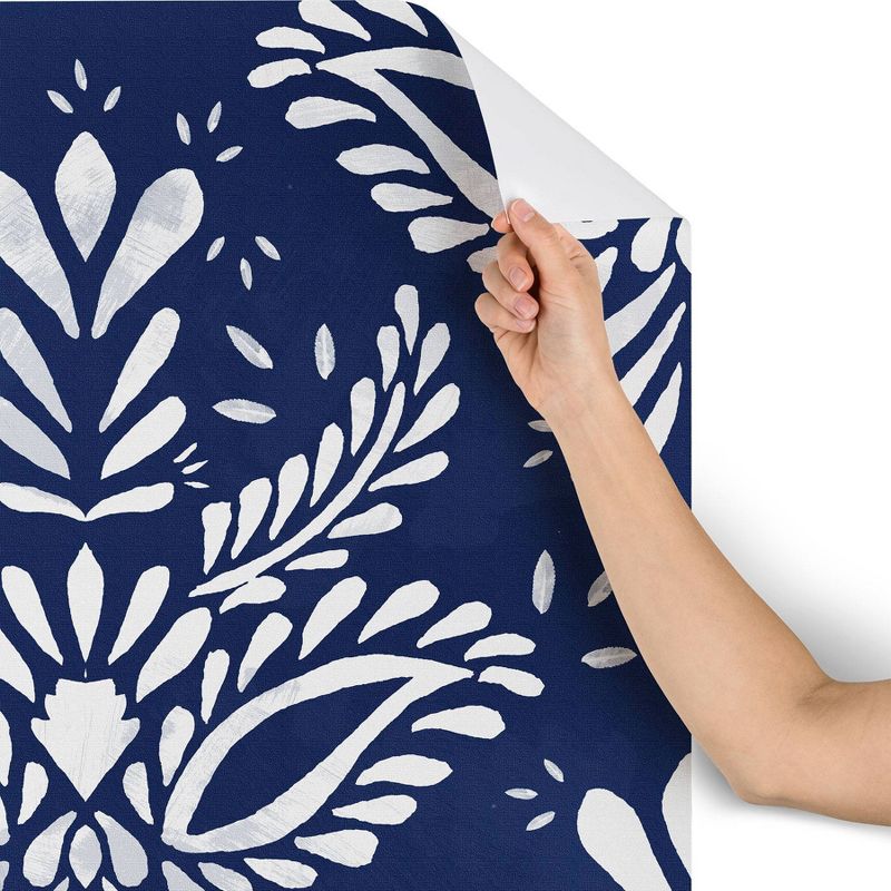 2"x10" Marta Barragan Camarasa Pattern Indigo Wallpaper Blue - Deny Designs