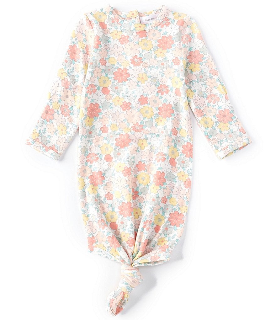 Hudson Baby Infant Girl Fleece Long-Sleeve Gowns 3pk, Navy Rose, 0-6 Months