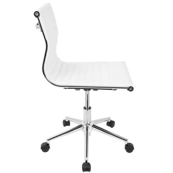 Master Armless Adjustable Task Chair in White