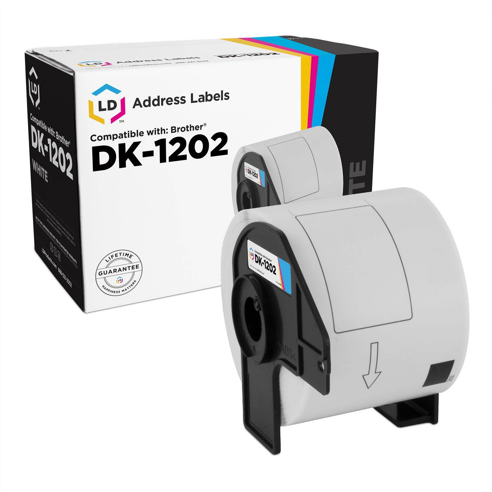 LD Compatible Replacement for Brother DK-1202 Shipping Labels - 2.4 in x 3.9 in (62 mm x 100 mm) 10-Pack for P-Touch QL-1050, QL-1050N, QL-1060N, QL-500, QL-550, QL-570, QL-580N, QL-700, QL-710W