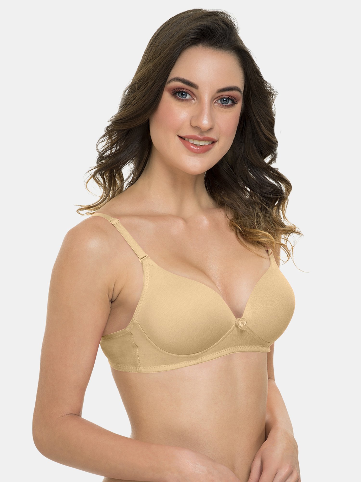 Tweens Beige Under Wired Padded T-Shirt Bra