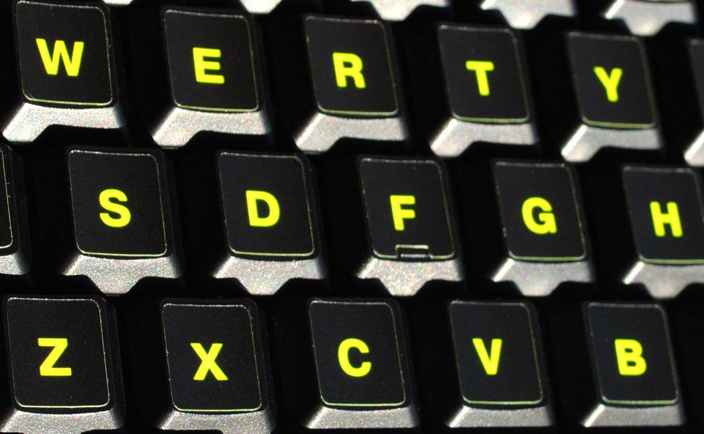 Glowing Reflective Fluorescent English US Lettering Keyboard Label