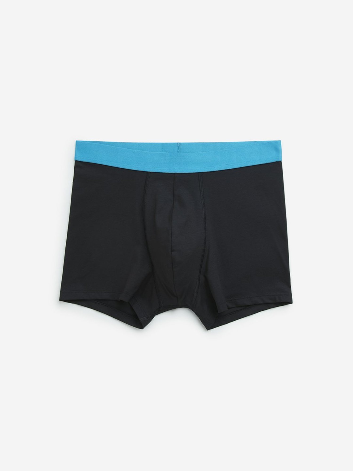 WES Lounge by Westside Black Solid Cotton Blend Trunks - Pack of 3