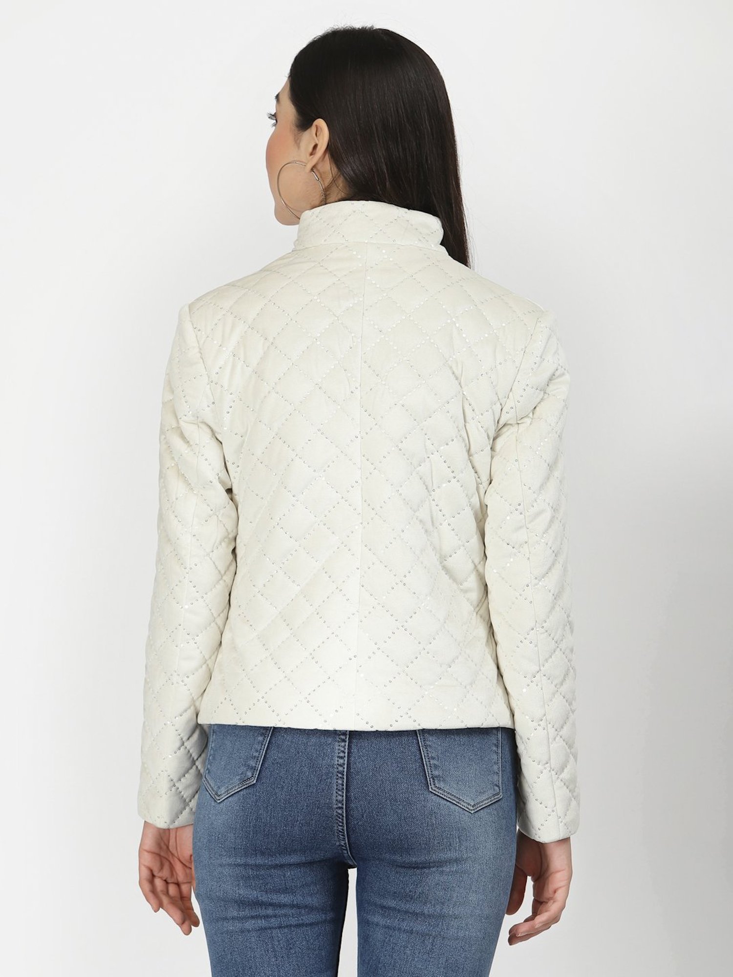 Juelle White Embellished Quilted Jacket