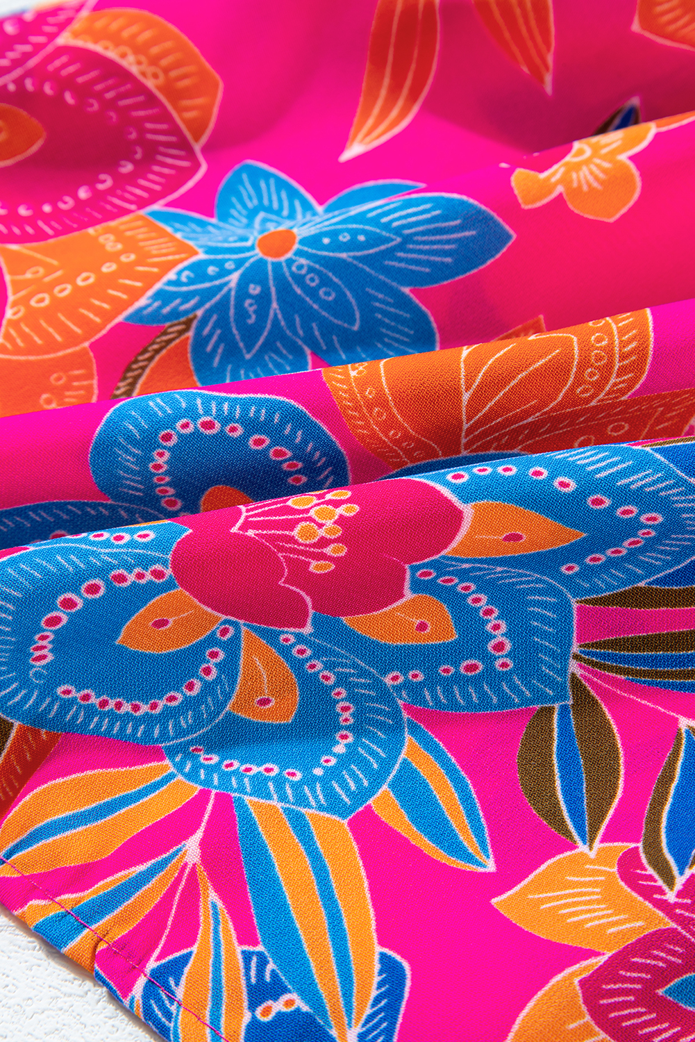 White Spotted Print Tie Neck Color Block Halter Sleeveless Shirt