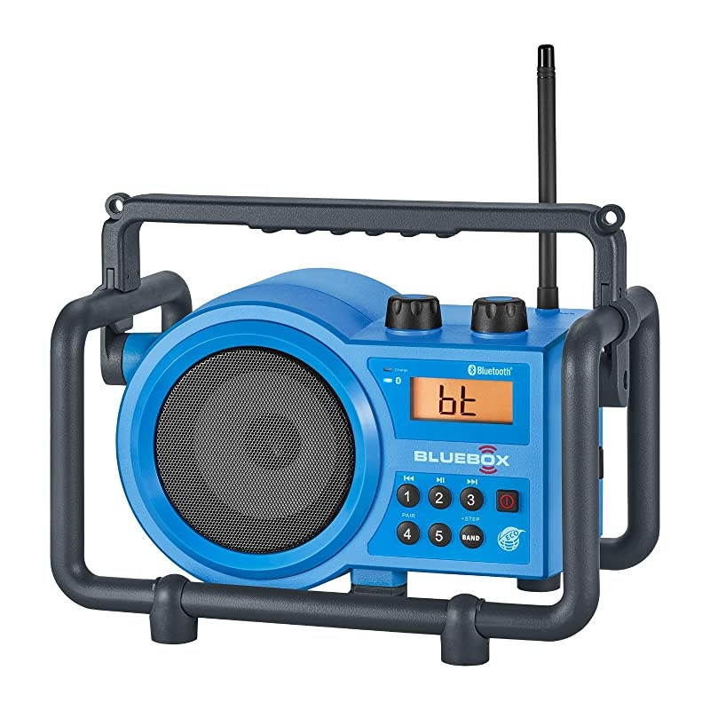 BB-100 BlueBox AM/FM Ultra-Rugged Digital Receiver with Bluetooth, Blue, 12.4"