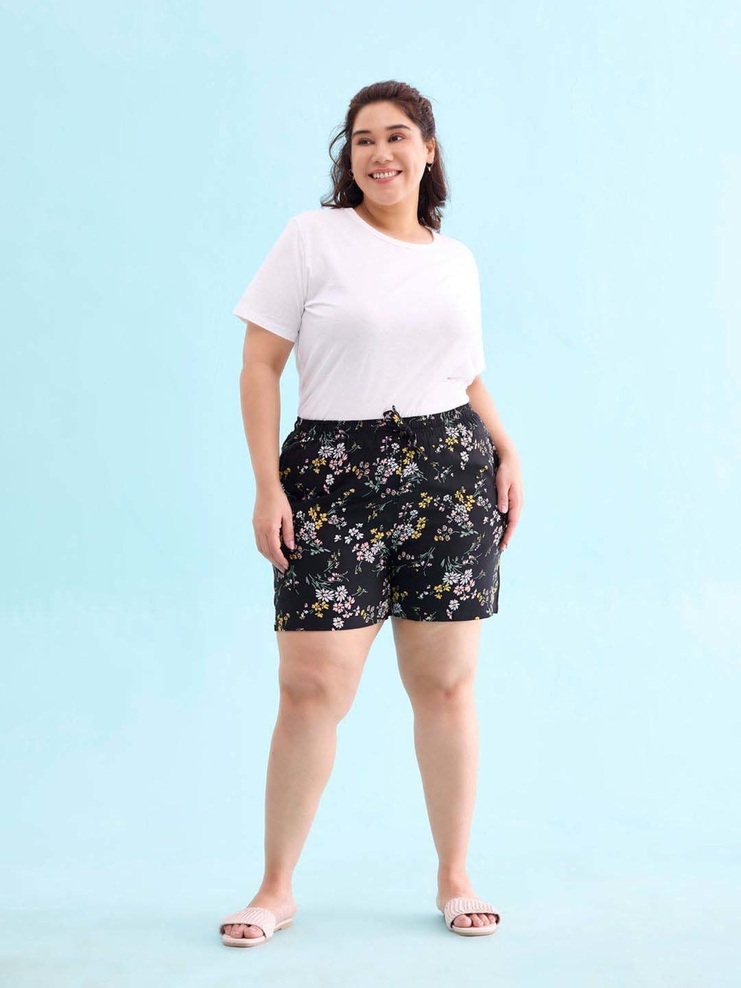 Go Colors! Black Printed Shorts