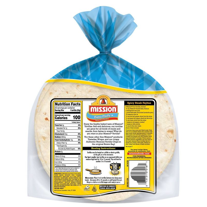 Mission Extra Fluffy Fajita Flour Tortillas - 22.5oz