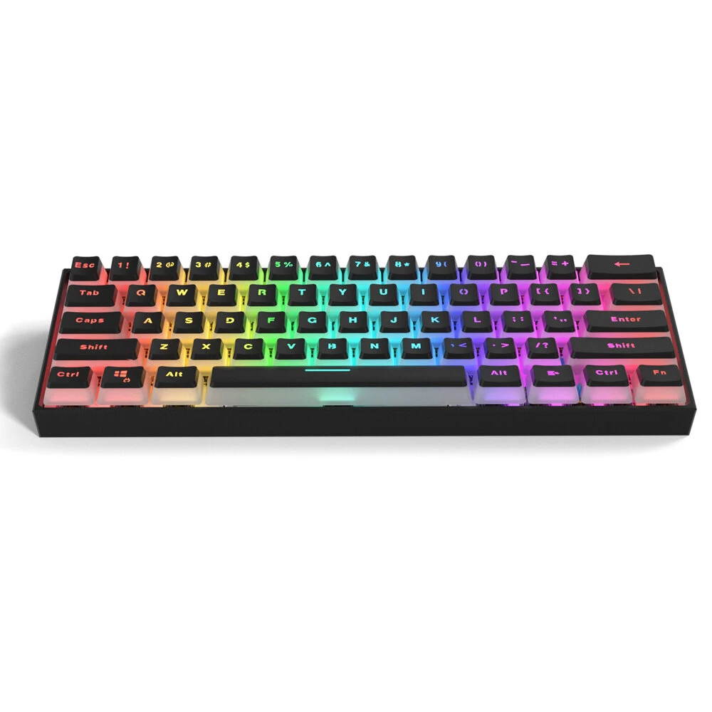 Gamakay MK61 Wired Mechanical Keyboard Gateron Optical Switch Pudding Keycaps RGB 61 Keys Hot Swappable Gaming Keyboard