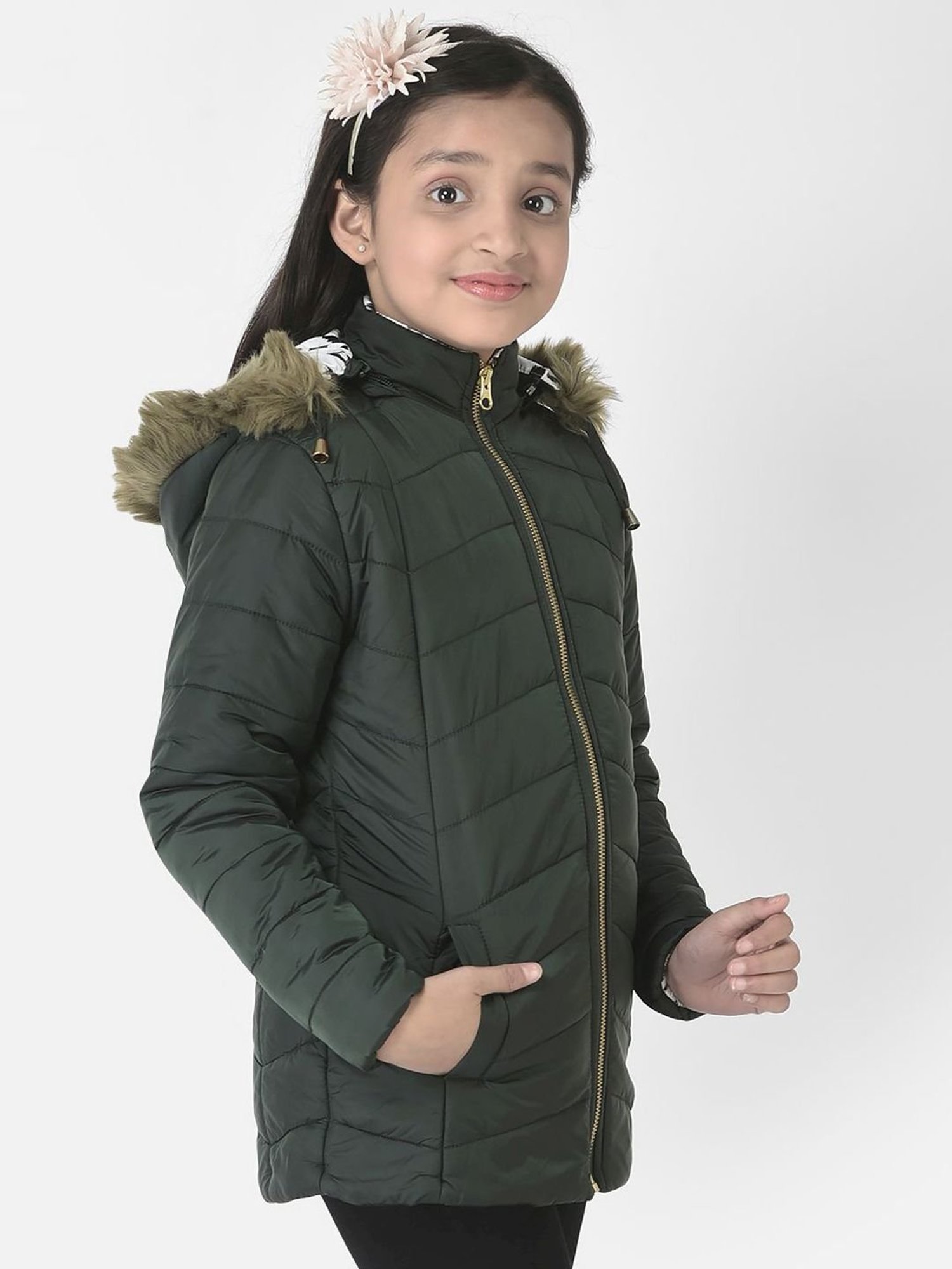 Elle Kids Black Self Pattern Jacket