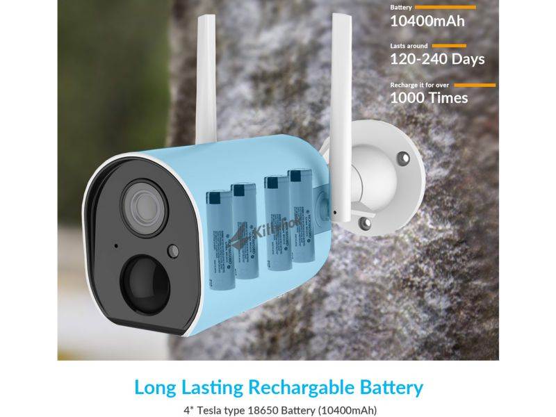 Outdoor Security Camera Wire-Free Outdoor Battery Powered Surveillance Cameras, 1080P WiFi IP Surveillance Camera with PIR Detection, 2-Way Audio, FHD Night Vision, IP65 Weatherproof, Cloud Storage