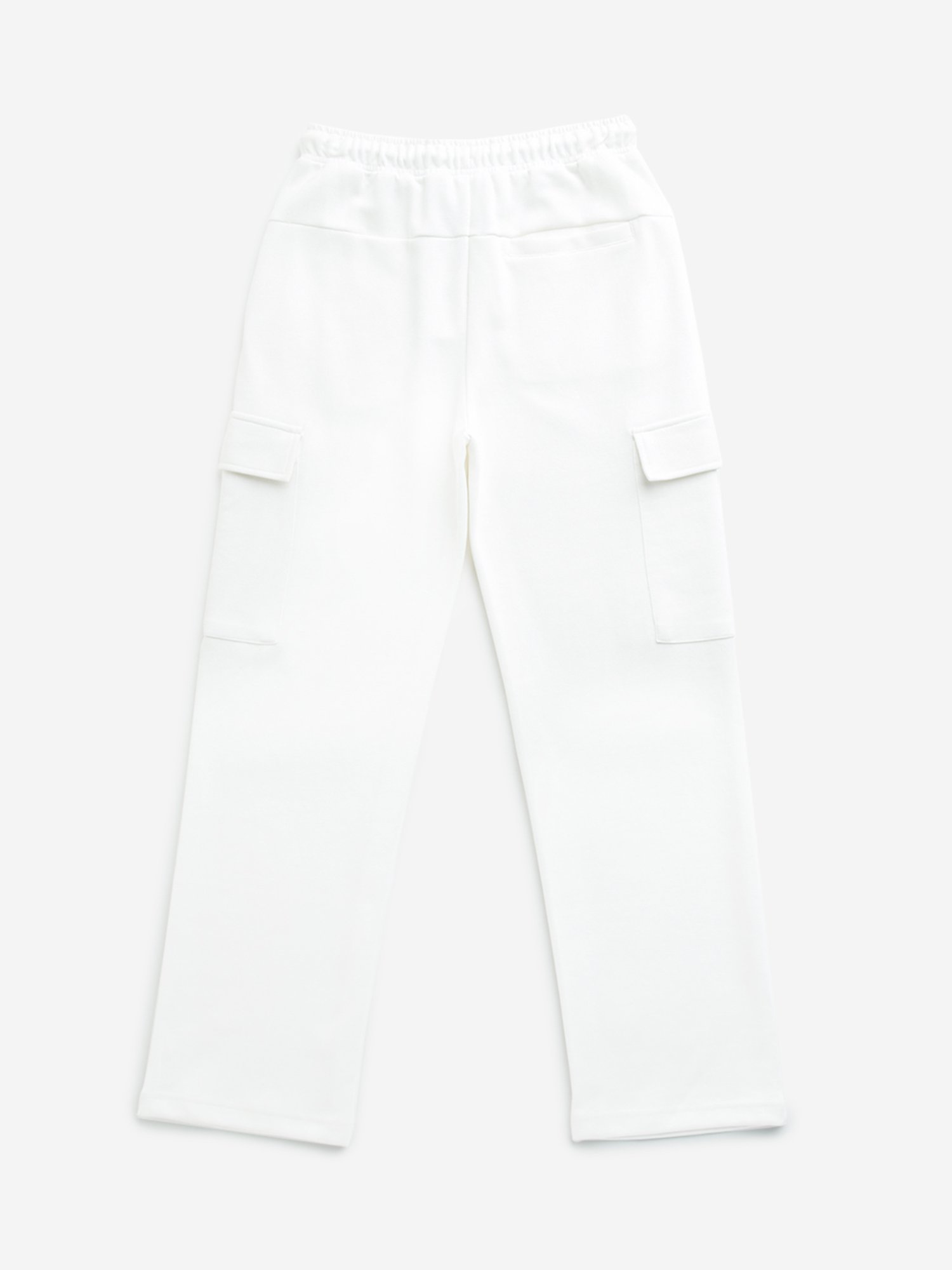 Y&F Kids by Westside Off-White Mid-Rise Cotton Blend Track Pants