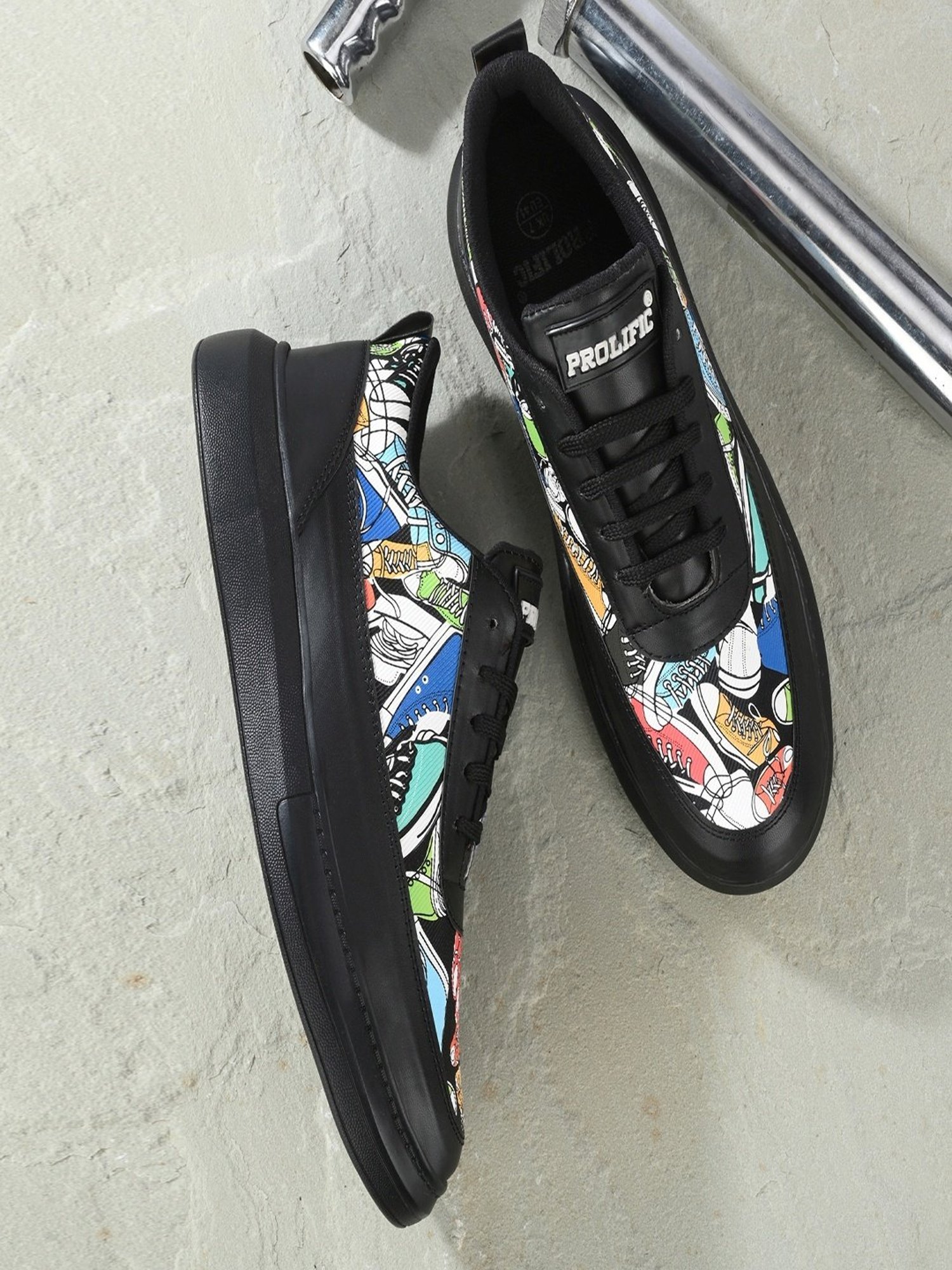 Prolific Men's Black Casual Sneakers