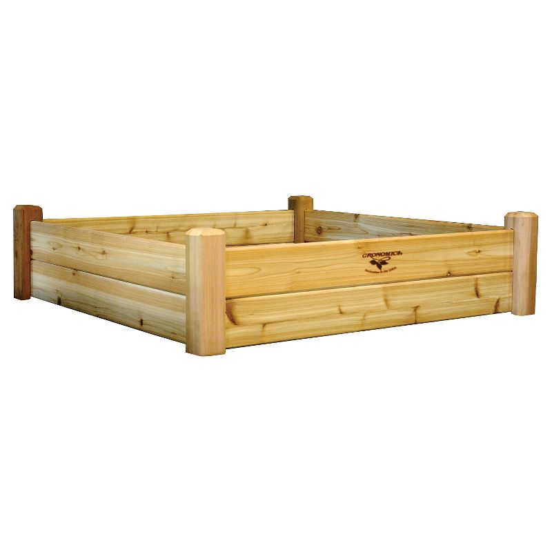 50.25" x 50.25" x 13" Raised Square Garden Bed - Western Red Cedar - Gronomics