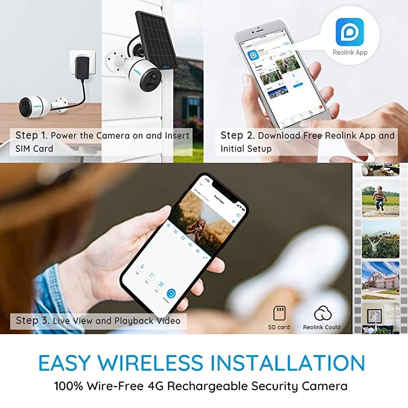 Go 3G4G LTE Outdoor Wirefree Battery Security Camera Work with Google Assistant Solar Capable 1080p HD Night Vision 2Way Audio PIR Motion Sensor and Cloud