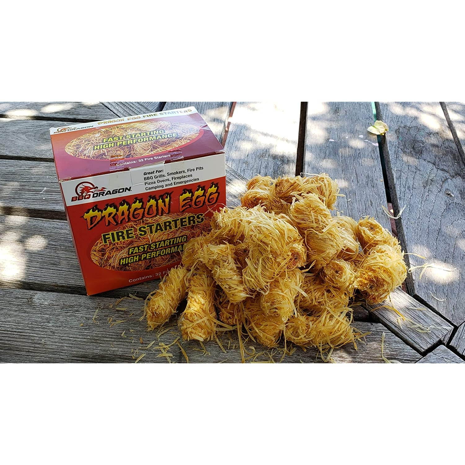 BBQ Dragon Dragon Egg Fire Starter - Fastest Charcoal Starter for Charcoal Grill, Kamado Grills,BBQ Grill, Camping Stove, Green Egg, Grill Lighter Lights Easy, Burns Hot 1500F, Quality - 32 Pack