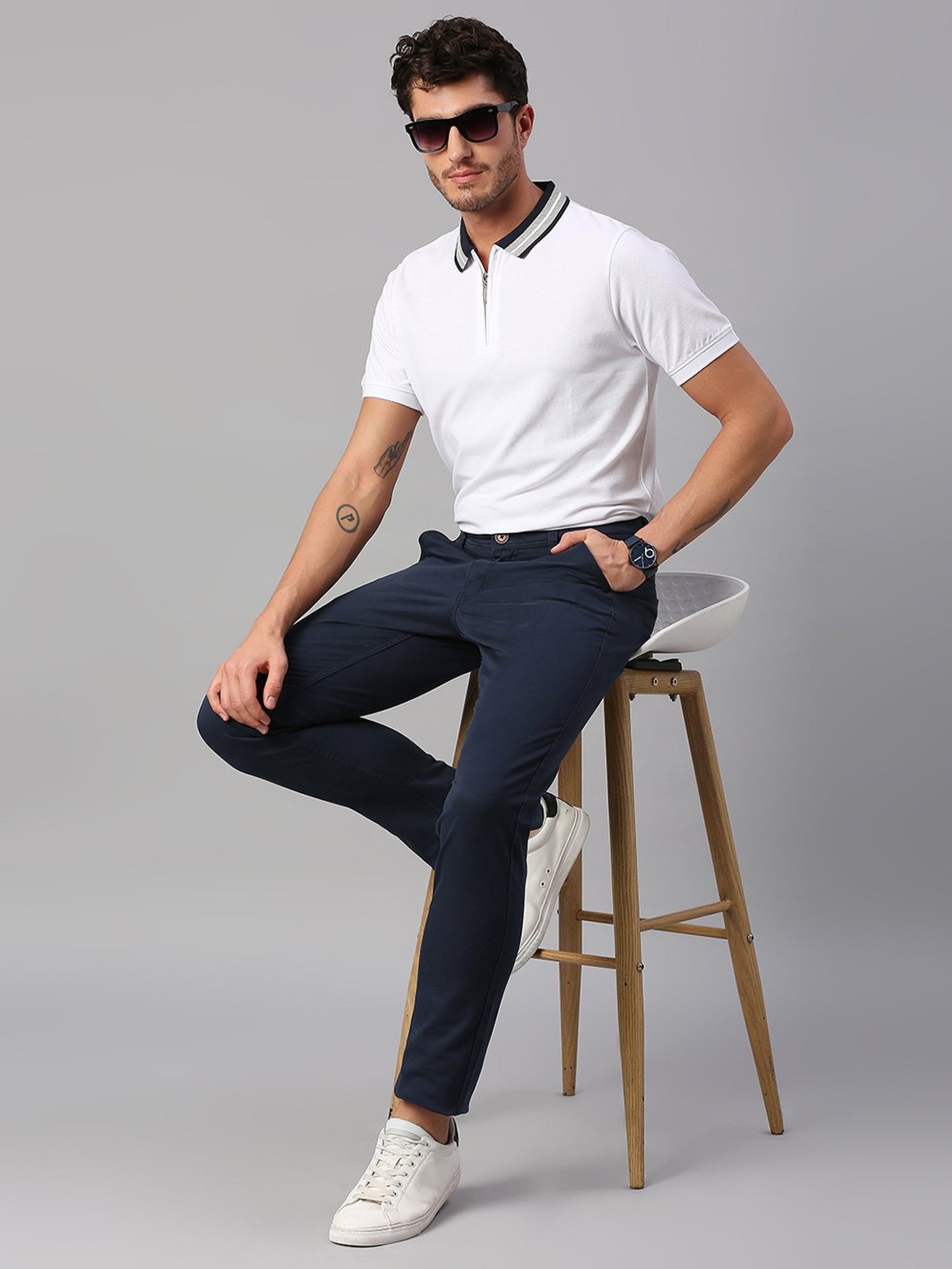 Dennis Lingo White Regular Fit Polo T-Shirt