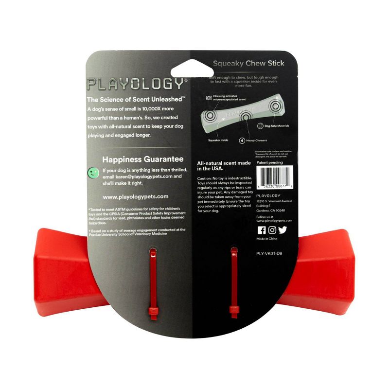 Playology Beef Scent Chew Stick Dog Toy - Red - L