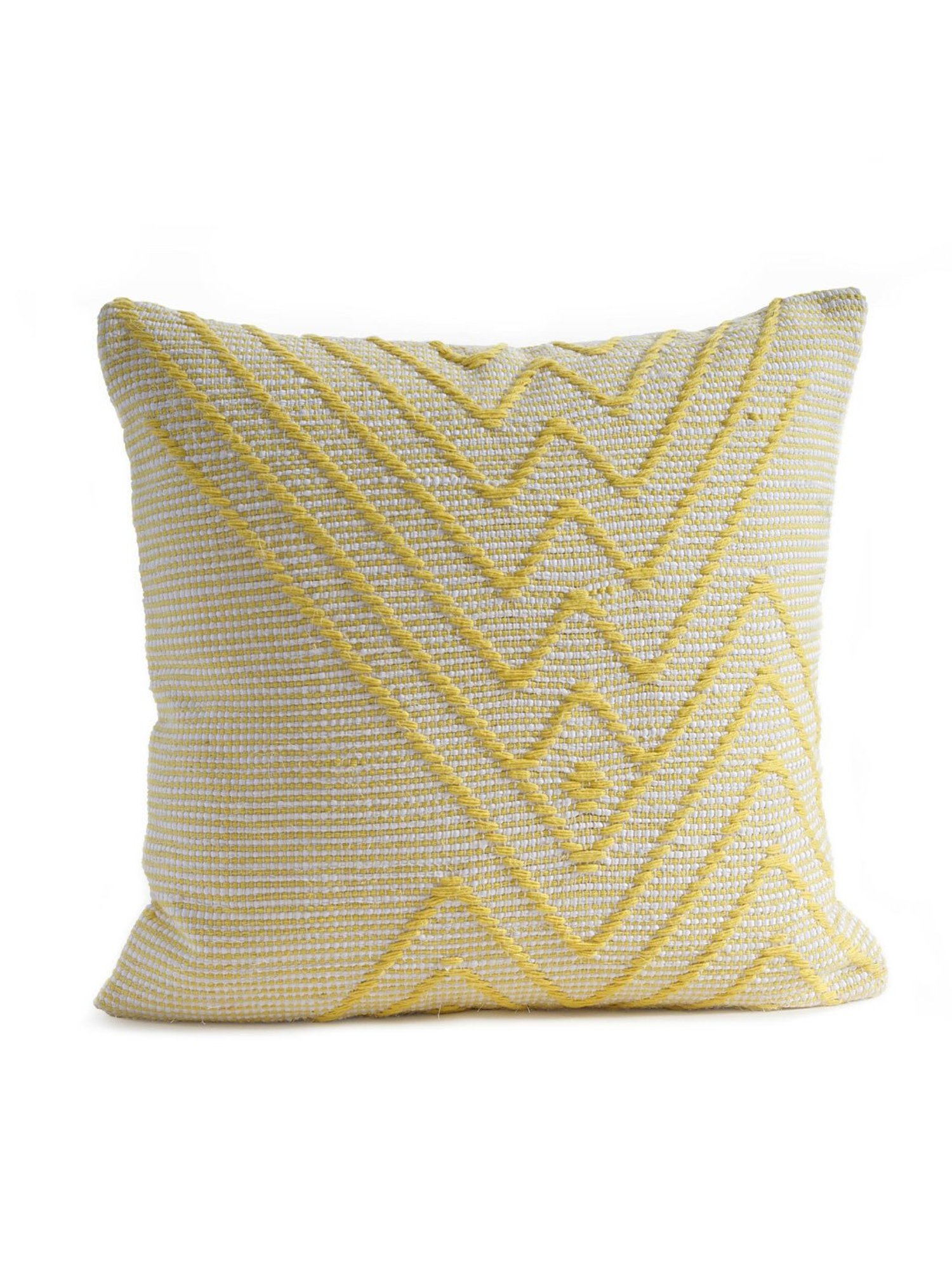 Spaces Spun Abstract Yellow Cotton Cushion Cover
