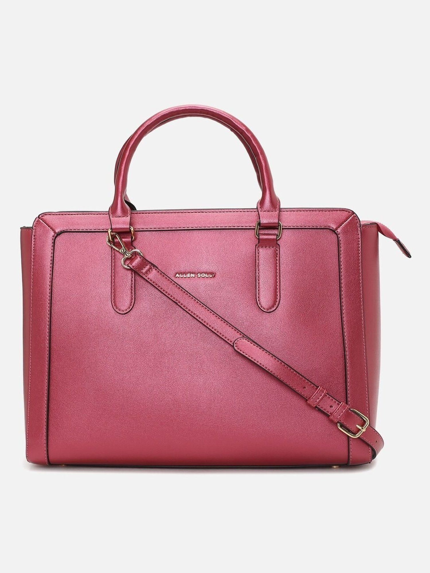 Allen Solly Pink Solid Medium Handbag