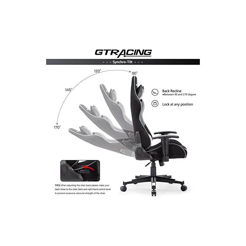 Gaming Chair Fabric and Pu Computer Racing Office Chair High Back Backrest and Height Adjustable E-Sports Ergonomic Chair with Pillows Gray