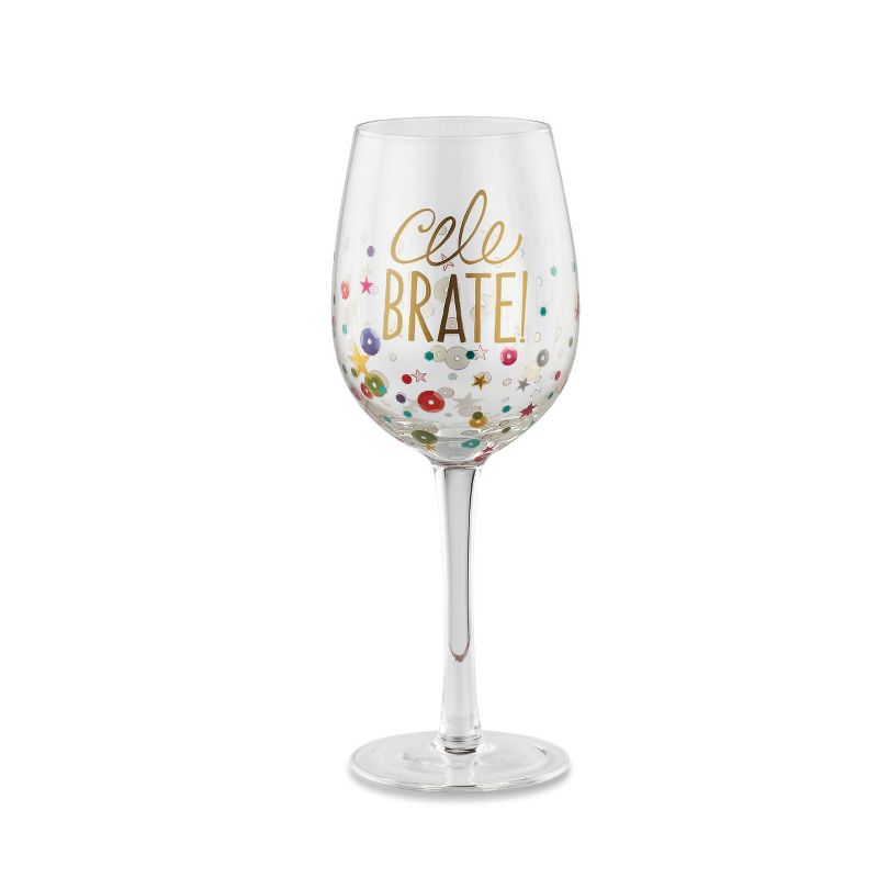 DEMDACO Celebrate Wine Glass 12 ounce - Multi
