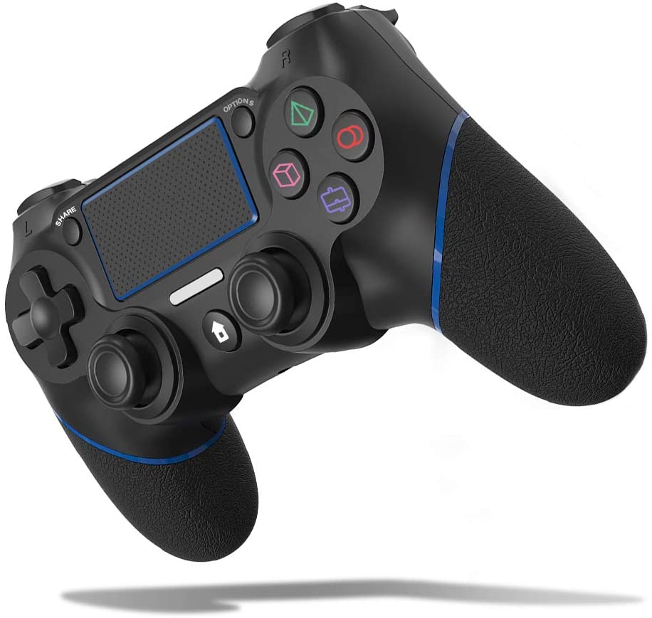PS4 controller, wireless controller for Playstation 4 with speaker/gyro/HD dual vibration/touch panel/LED indicator Pro controller gamepad, suitable for PS4/Slim/Pro console (blue)