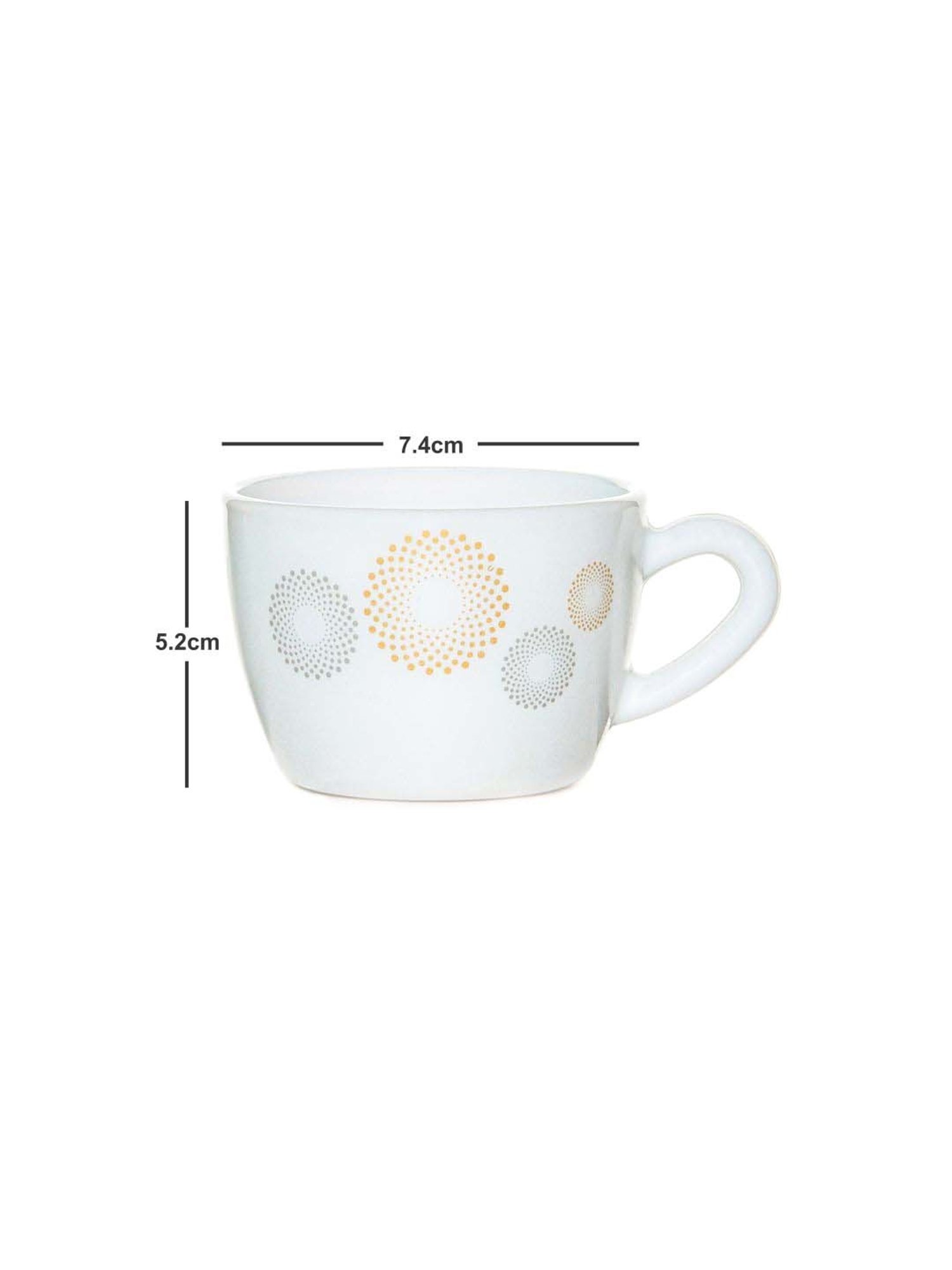 Cello Multicolor Glass Coffee Mug (0.13 L) - Set of 12