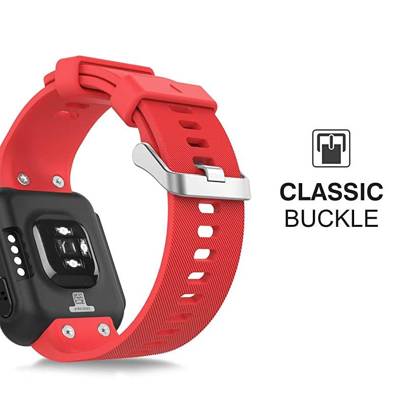 Compatible with Forerunner 35 Watch Band Soft Silicone Replacement Watch Band Sport Bracelet Strap with 6pcs Screws and 2pcs Screwdrivers for Forerunner 35 GPS Running Smart Watch Red