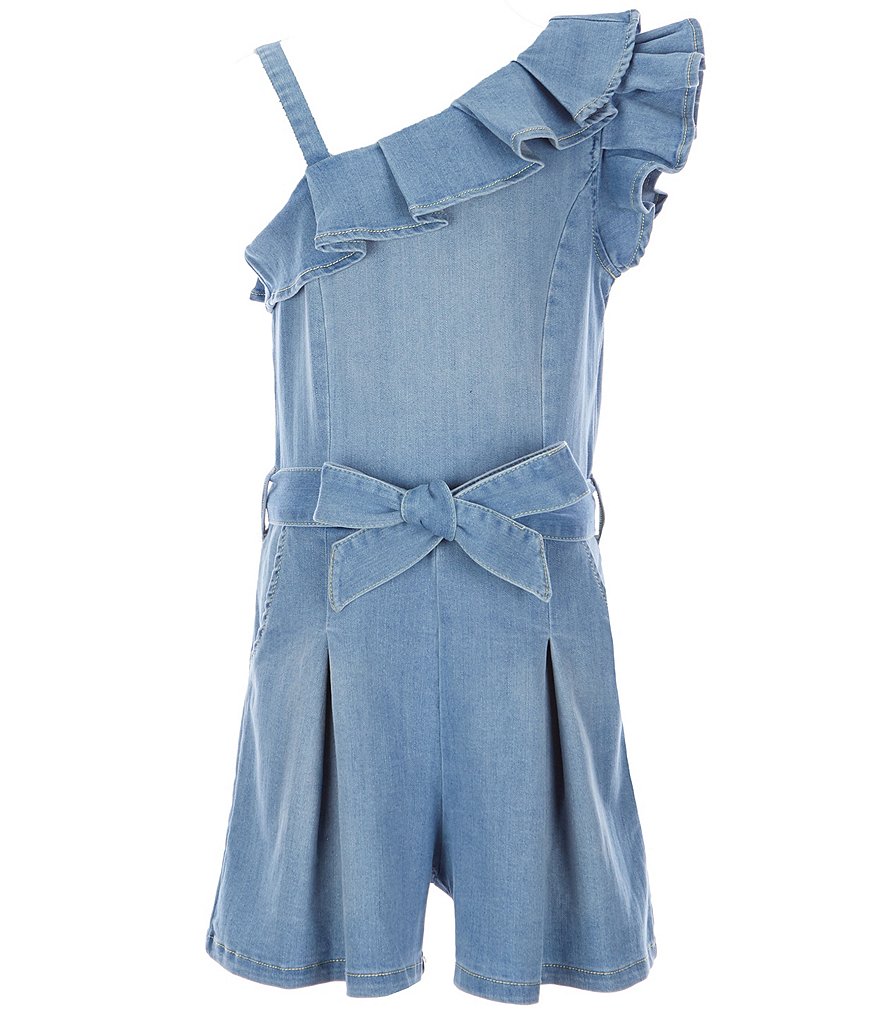 Habitual Big Girls 7-16 One-Shoulder Belted Romper