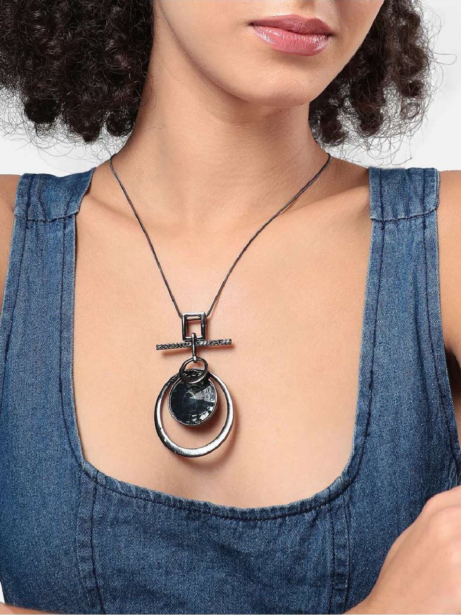 Sohi women's enigma elegance pendant chrome silver