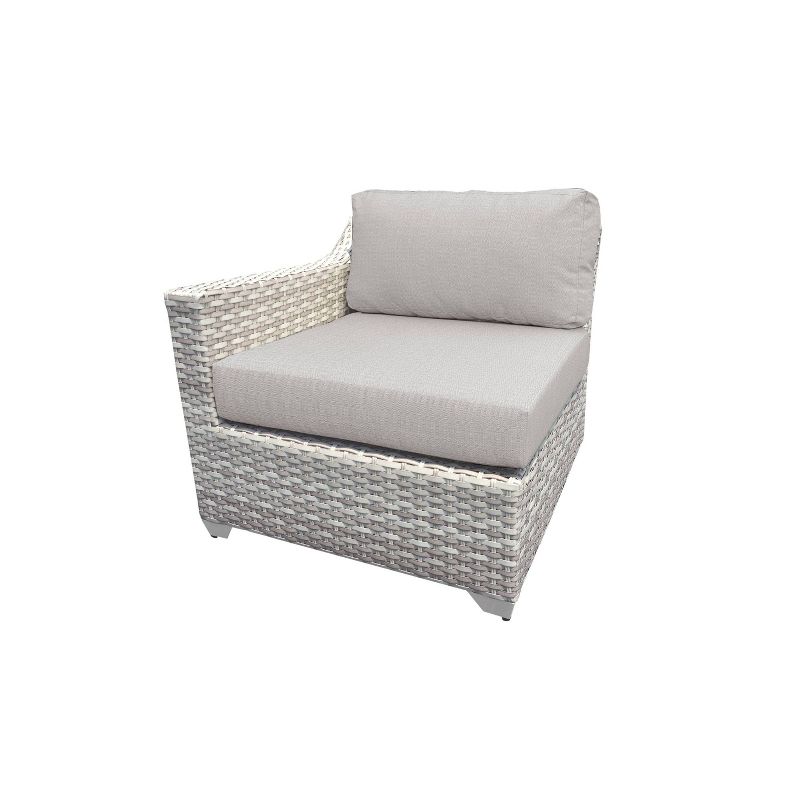 Nolin 7pc Sectional Weathered Brown Frame Sunbrella Spectrum Denim Fabric - La-Z-Boy