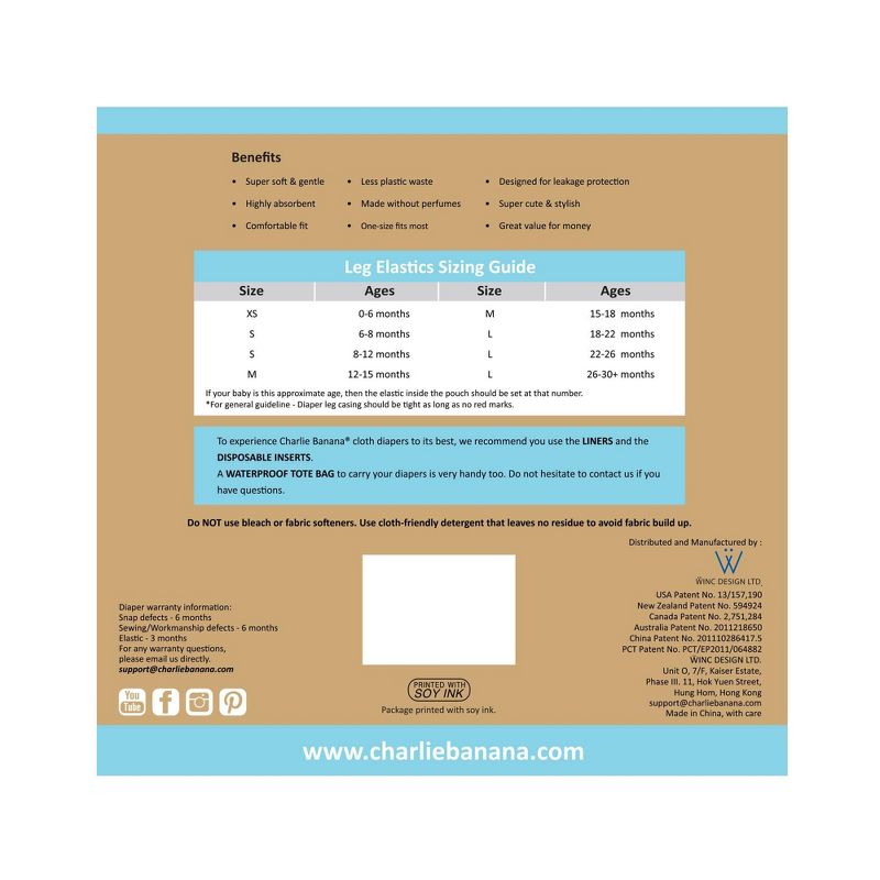 Charlie Banana 5pk Reusable All-in-One My First Cloth Diapers - Pastel