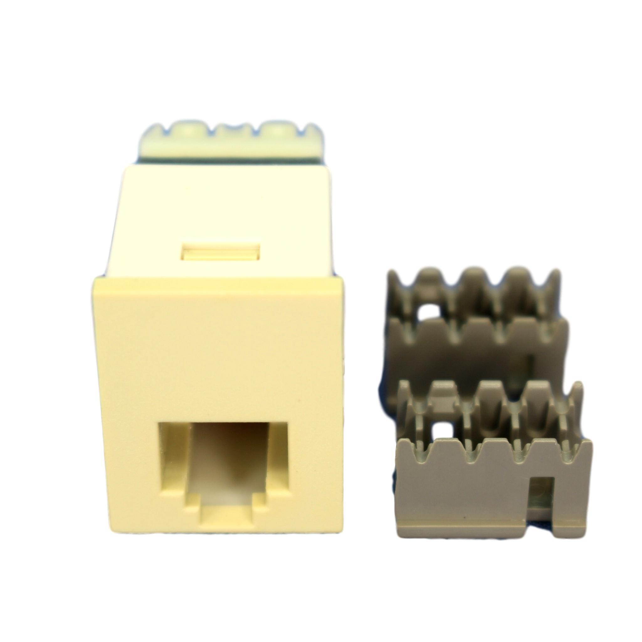 P&S Ivory Smooth 6-Wire Phone Jack RJ25C Telephone USOC Wiring 6P/6C Cat3 Category 3 S6U-I