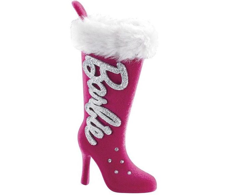 Carlton Cards Carlton Cards Heirloom Glittered Barbie Pink Fashion Boot Christmas Ornament