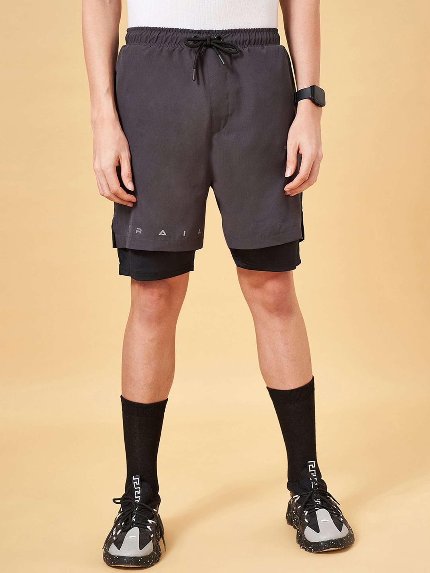 Adidas White Regular Fit Striped Sports Shorts