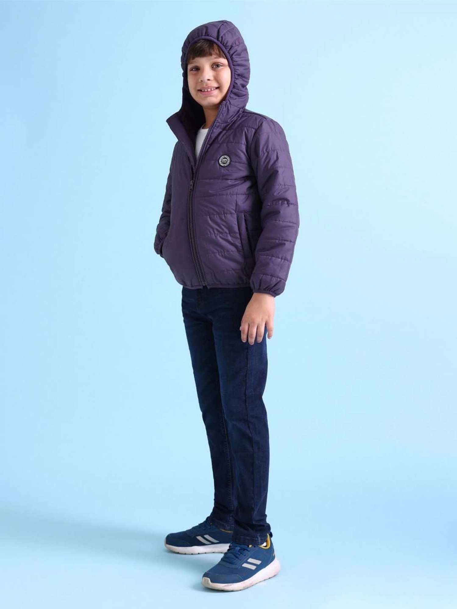 U.S. Polo Assn. Kids Purple Solid Full Sleeves Puffer Jacket